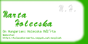 marta holecska business card